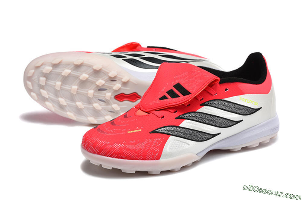 Adidas Predator 26 Elite Fold-Over Tongue TF Artificial Turf Soccer Shoes - Red/Electric Red/Black 3