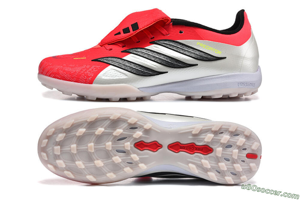 Adidas Predator 26 Elite Fold-Over Tongue TF Artificial Turf Soccer Shoes - Red/Electric Red/Black 0