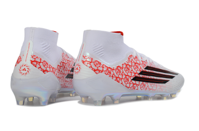 Adidas F50 Elite Mid FG Firm Ground Soccer Cleats - White/Rose Red/Black