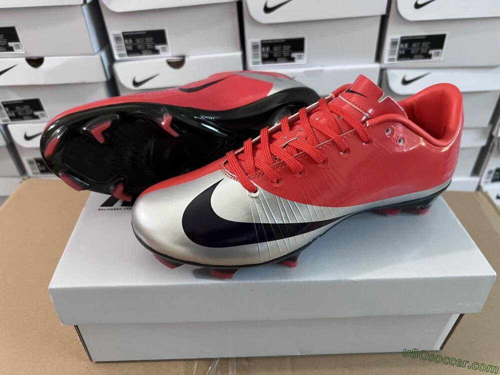 Nike Air Zoom Mercurial Vapor Superfly 1 CR7 2026 World Cup FG Firm Ground Soccer Cleats - Orange/Dynamic Sunset/Metallic Silver