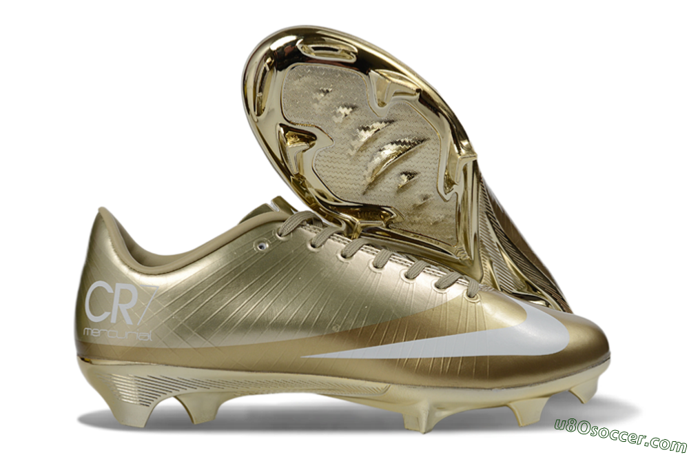 Nike Air Zoom Mercurial Vapor Superfly 1 CR7 2026 World Cup FG Firm Ground Soccer Cleats - Gold/Metallic Gold/White 1