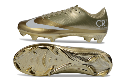 Nike Air Zoom Mercurial Vapor Superfly 1 CR7 2026 World Cup FG Firm Ground Soccer Cleats - Gold/Metallic Gold/White