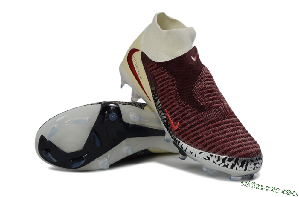 Nike Phantom 6 Elite High FG Firm Ground Soccer Cleats - Red/Crimson Fusion/Soft Cream 3