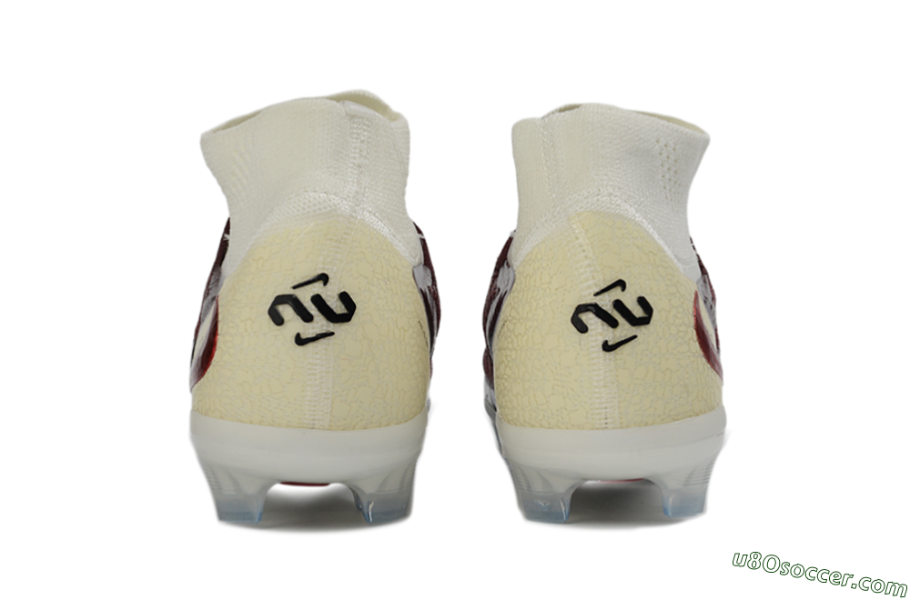 Nike Phantom 6 Elite High FG Firm Ground Soccer Cleats - Red/Crimson Fusion/Soft Cream 5