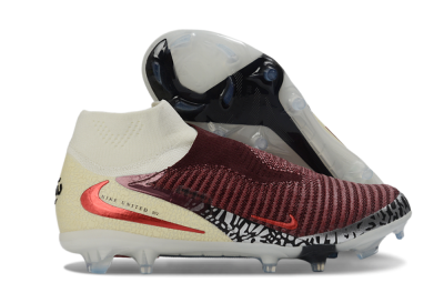 Nike Phantom 6 Elite High FG Firm Ground Soccer Cleats - Red/Crimson Fusion/Soft Cream