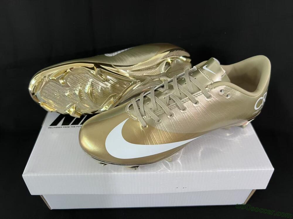 Nike Air Zoom Mercurial Vapor Superfly 1 CR7 2026 World Cup FG Firm Ground Soccer Cleats - Gold/Metallic Gold/White