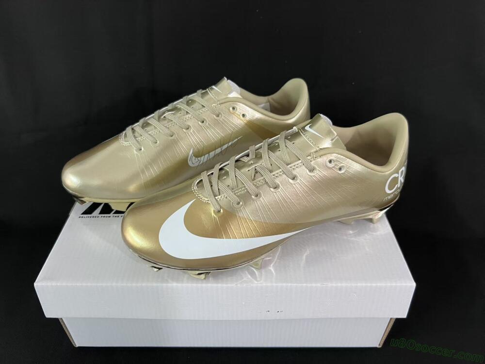 Nike Air Zoom Mercurial Vapor Superfly 1 CR7 2026 World Cup FG Firm Ground Soccer Cleats - Gold/Metallic Gold/White