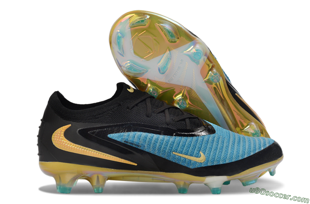 Nike Phantom 6 Elite Low FG Firm Ground Soccer Cleats - Blue/Electric Blue/Gold 1