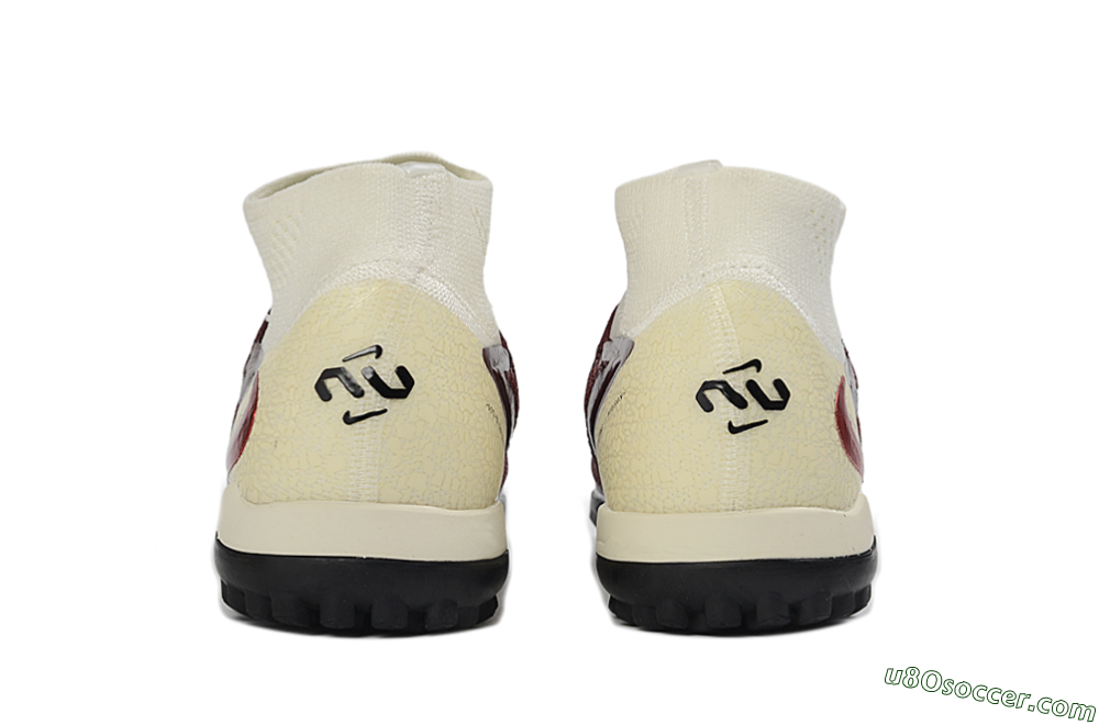 Nike Phantom 6 Elite High TF Artificial Turf Soccer Shoes - Maroon/Sand/Crimson 5