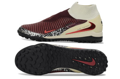 Nike Phantom 6 Elite High TF Artificial Turf Soccer Shoes - Maroon/Sand/Crimson