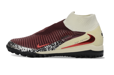Nike Phantom 6 Elite High TF Artificial Turf Soccer Shoes - Maroon/Sand/Crimson