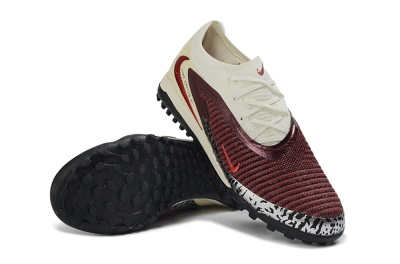 Nike Phantom 6 Elite Low TF Artificial Turf Soccer Shoes - Maroon/Crimson Red/Classic White