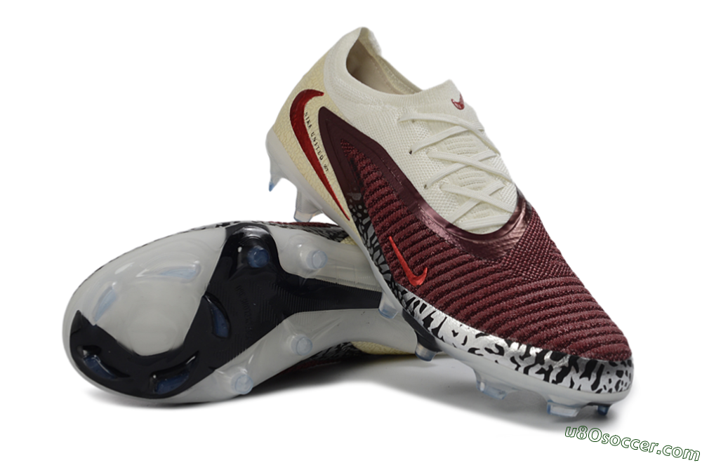 Nike Phantom 6 Elite Low FG Firm Ground Soccer Cleats - Red/Cream/Black 3