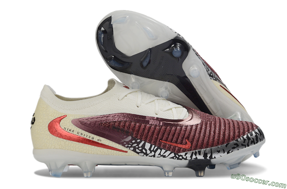 Nike Phantom 6 Elite Low FG Firm Ground Soccer Cleats - Red/Cream/Black 1