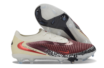 Nike Phantom 6 Elite Low FG Firm Ground Soccer Cleats - Red/Cream/Black