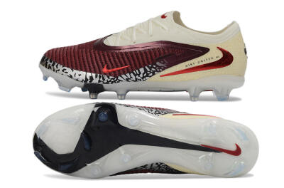 Nike Phantom 6 Elite Low FG Firm Ground Soccer Cleats - Red/Cream/Black