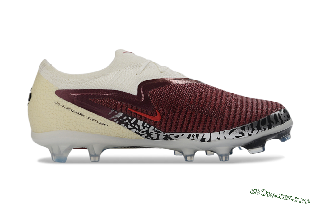 Nike Phantom 6 Elite Low FG Firm Ground Soccer Cleats - Red/Cream/Black 7