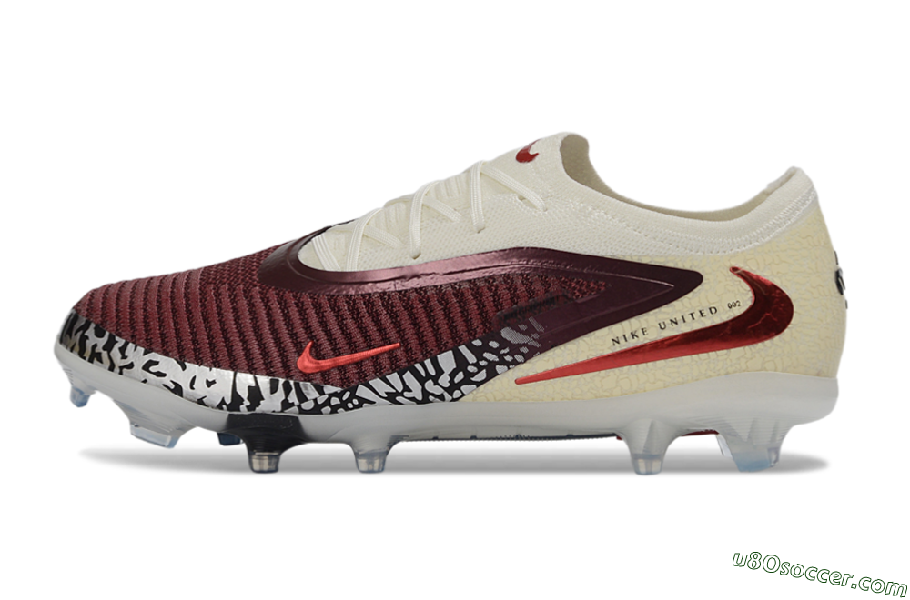 Nike Phantom 6 Elite Low FG Firm Ground Soccer Cleats - Red/Cream/Black 2
