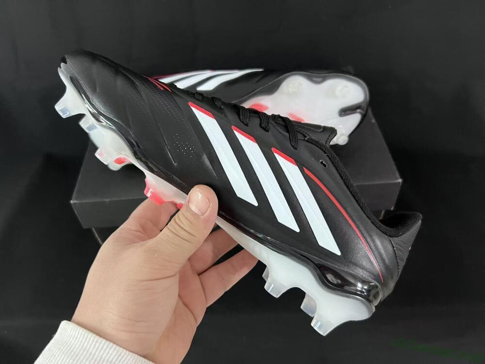 Adidas Copa Pure 3 FG Firm Ground Soccer Cleats - Black/Vibrant Red/Frosted White