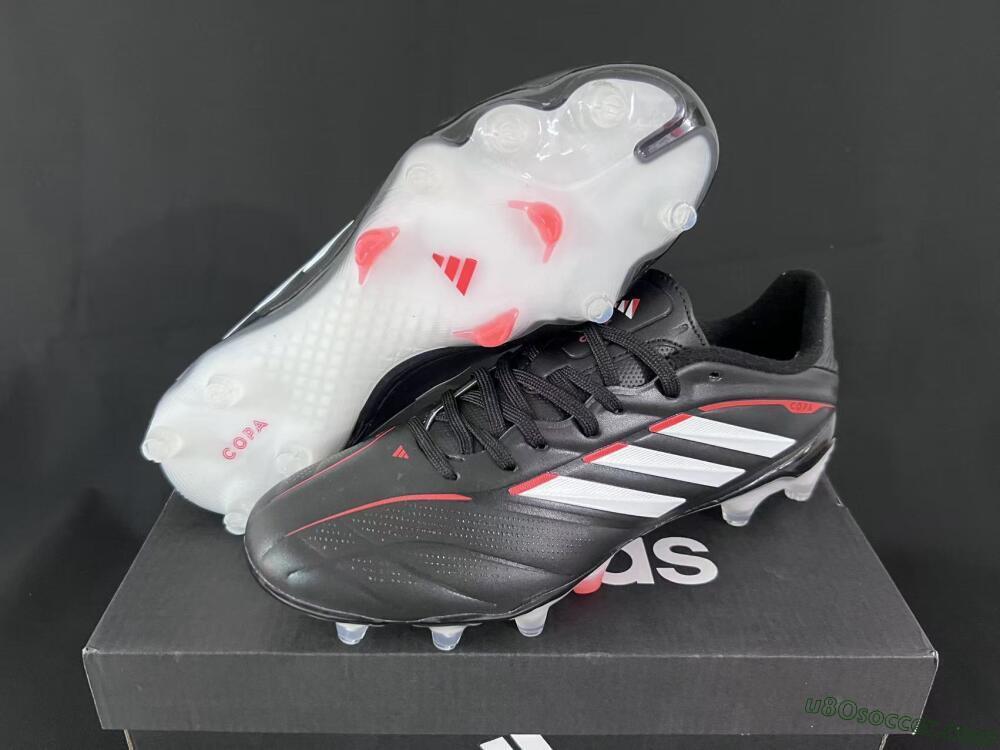 Adidas Copa Pure 3 FG Firm Ground Soccer Cleats - Black/Vibrant Red/Frosted White