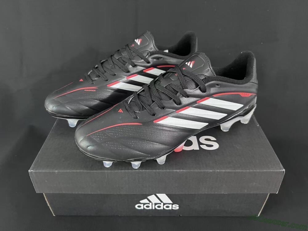 Adidas Copa Pure 3 FG Firm Ground Soccer Cleats - Black/Vibrant Red/Frosted White