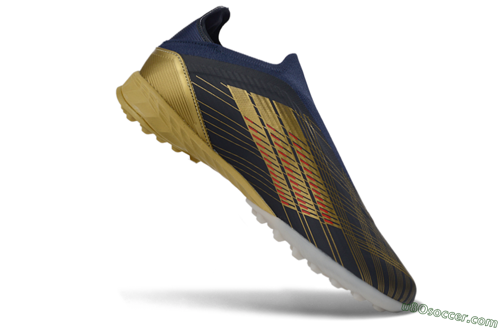 Dembélé x Adidas F50 Elite Laceless TF Artificial Turf Soccer Shoes - Navy/Gold/Red 5