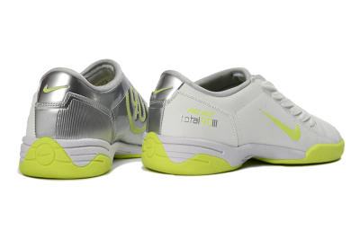 Nike Total 90 III IC Indoor & Futsal Soccer Shoes - White/Neon Yellow/Metallic Silver