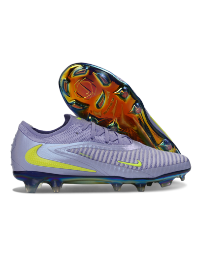 Nike Phantom 6 Elite Low FG Firm Ground Soccer Cleats - Purple/Neon Lime/Silver