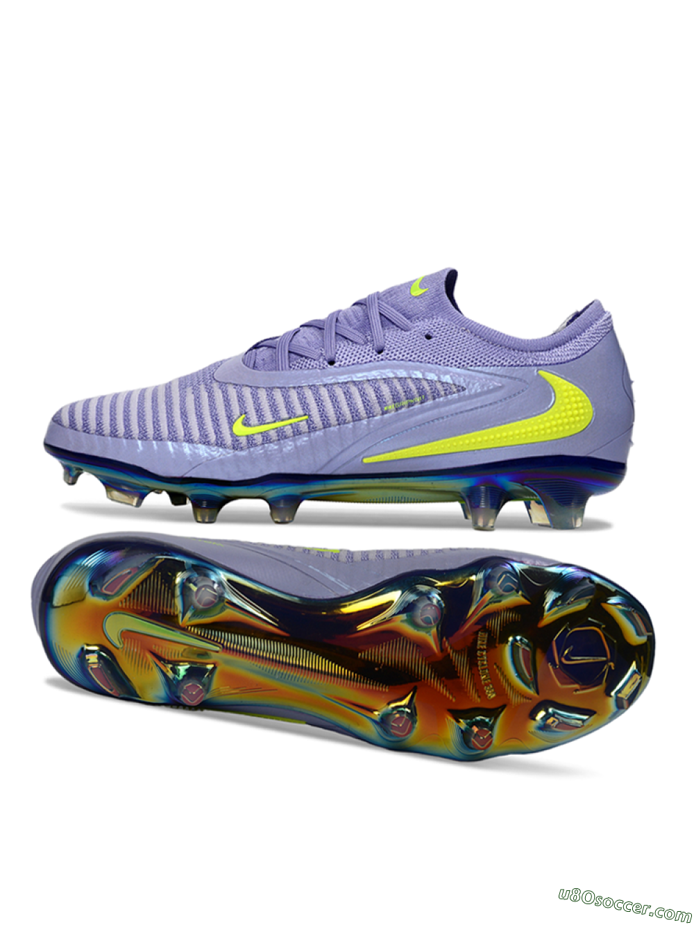 Nike Phantom 6 Elite Low FG Firm Ground Soccer Cleats - Purple/Neon Lime/Silver 0