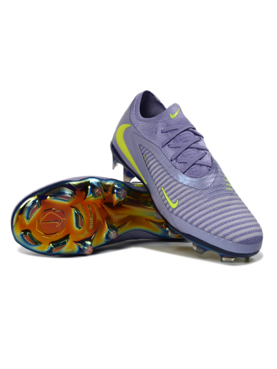 Nike Phantom 6 Elite Low FG Firm Ground Soccer Cleats - Purple/Neon Lime/Silver