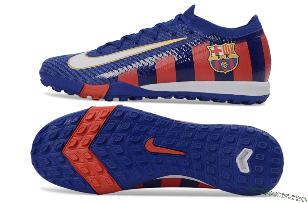 Nike Air Zoom Mercurial Vapor 16 Elite TF Artificial Turf Soccer Shoes - Blue/Crimson Red/Night Sky 0