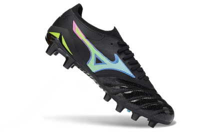 Mizuno Morelia Neo 3 FG Firm Ground Soccer Cleats - Black/Electric Blue/Lime Green