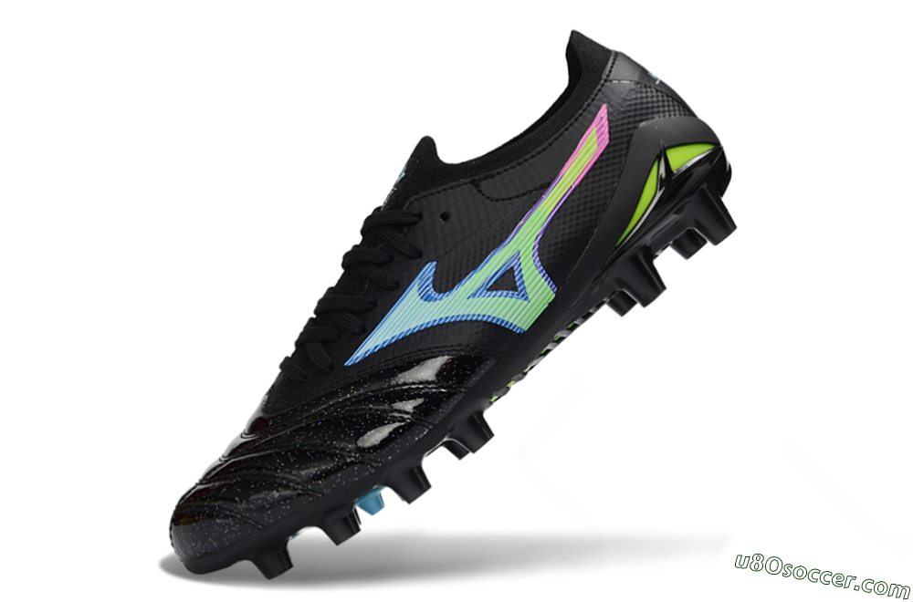 Mizuno Morelia Neo 3 FG Firm Ground Soccer Cleats - Black/Electric Blue/Lime Green 5