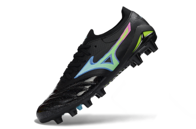 Mizuno Morelia Neo 3 FG Firm Ground Soccer Cleats - Black/Electric Blue/Lime Green
