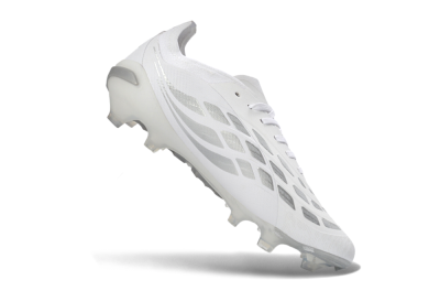 Adidas Predator 26 Elite FG Firm Ground Soccer Cleats - White/Silver Mist/Cloud Grey