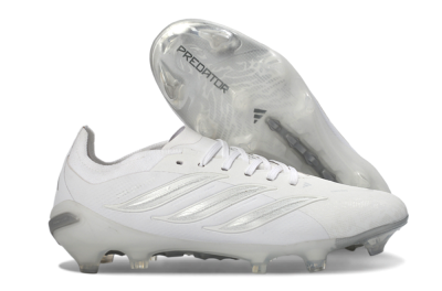 Adidas Predator 26 Elite FG Firm Ground Soccer Cleats - White/Silver Mist/Cloud Grey