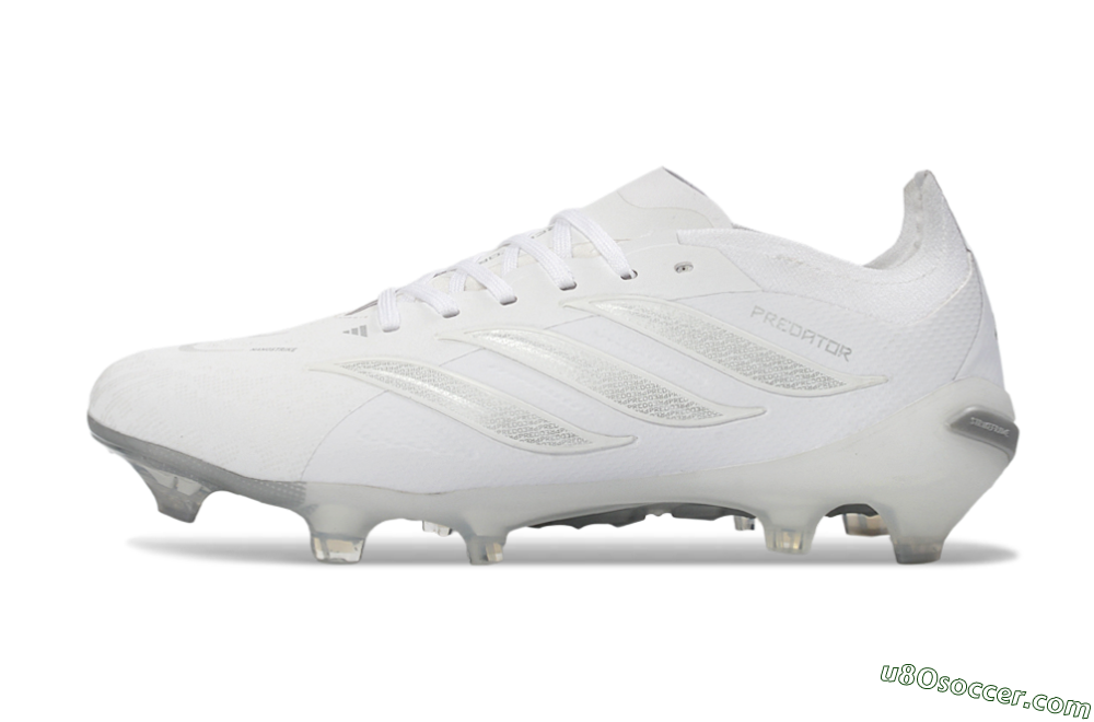 Adidas Predator 26 Elite FG Firm Ground Soccer Cleats - White/Silver Mist/Cloud Grey 2