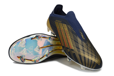 Dembélé x Adidas F50 Elite Laceless FG Firm Ground Soccer Cleats - Navy/Gold/Red