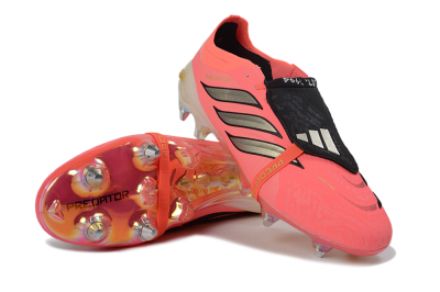 Adidas Predator 26 Elite Fold-Over Tongue SG Soft Ground Soccer Cleats - Pink/Bright Coral/Metallic Gold