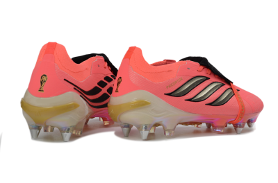 Adidas Predator 26 Elite Fold-Over Tongue SG Soft Ground Soccer Cleats - Pink/Bright Coral/Metallic Gold