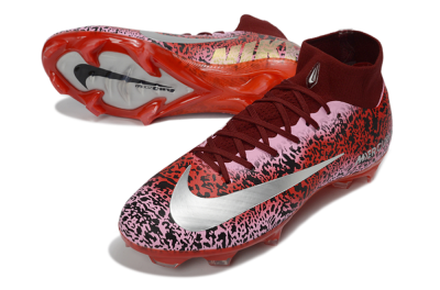 Nike Air Zoom Mercurial Superfly 10 Elite FG Firm Ground Soccer Cleats - Pink/Crimson Red/Black