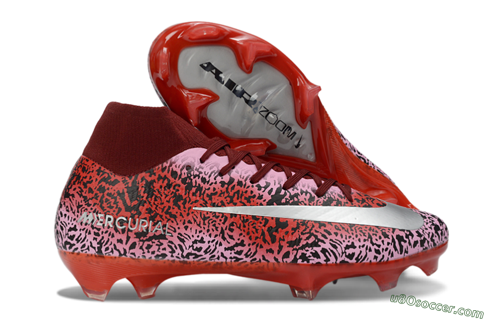 Nike Air Zoom Mercurial Superfly 10 Elite FG Firm Ground Soccer Cleats - Pink/Crimson Red/Black 1