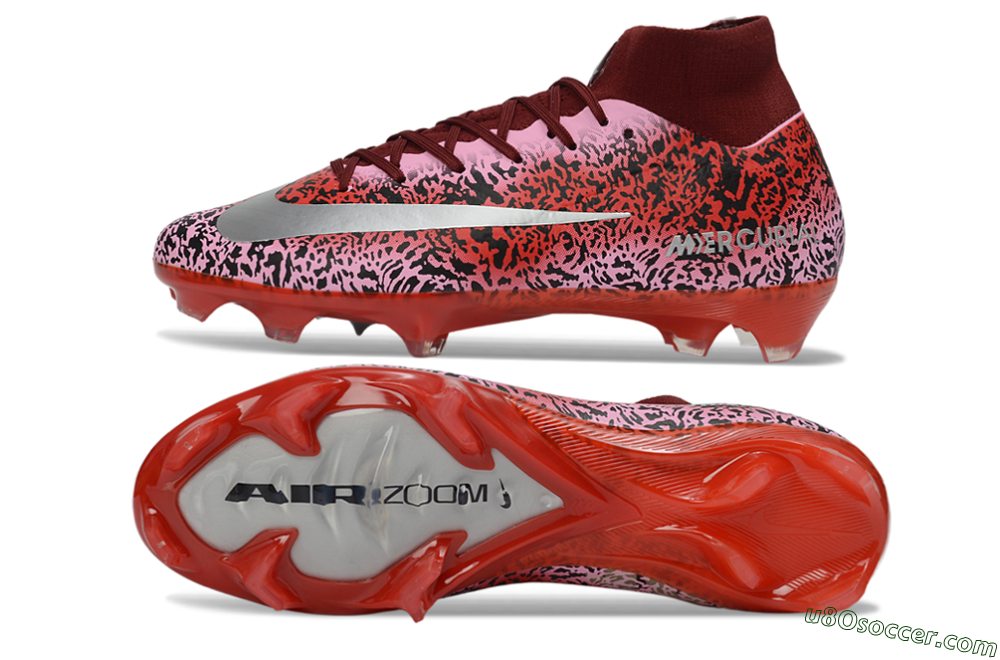 Nike Air Zoom Mercurial Superfly 10 Elite FG Firm Ground Soccer Cleats - Pink/Crimson Red/Black 0