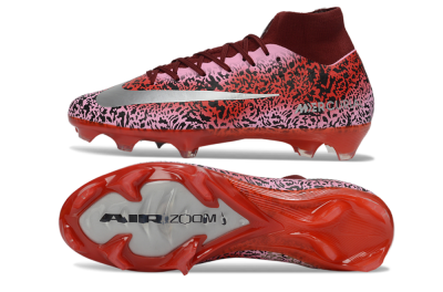 Nike Air Zoom Mercurial Superfly 10 Elite FG Firm Ground Soccer Cleats - Pink/Crimson Red/Black