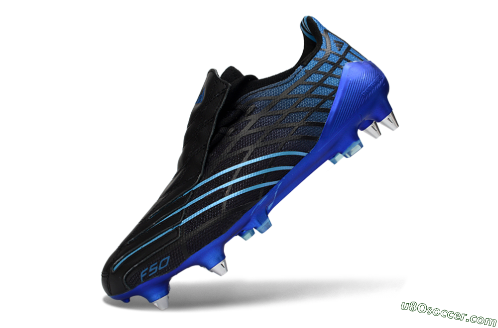 Adidas F50 Spider Elite SG Soft Ground Soccer Cleats - Black/Electric Blue/Graphite 5