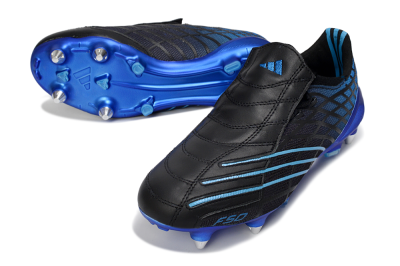 Adidas F50 Spider Elite SG Soft Ground Soccer Cleats - Black/Electric Blue/Graphite