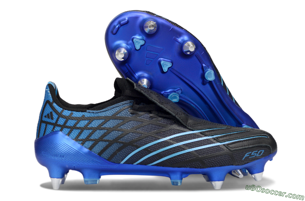 Adidas F50 Spider Elite SG Soft Ground Soccer Cleats - Black/Electric Blue/Graphite 1