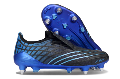 Adidas F50 Spider Elite SG Soft Ground Soccer Cleats - Black/Electric Blue/Graphite