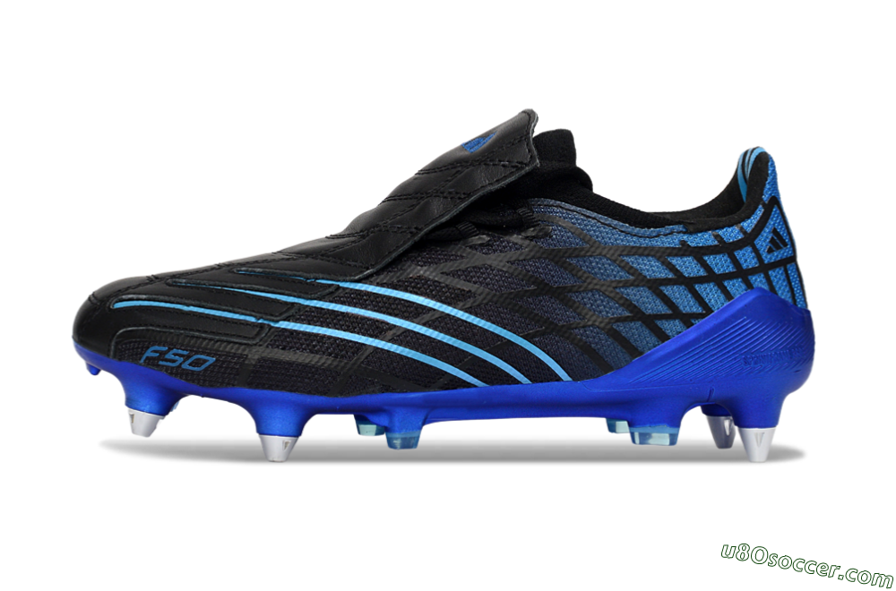 Adidas F50 Spider Elite SG Soft Ground Soccer Cleats - Black/Electric Blue/Graphite 2