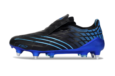 Adidas F50 Spider Elite SG Soft Ground Soccer Cleats - Black/Electric Blue/Graphite